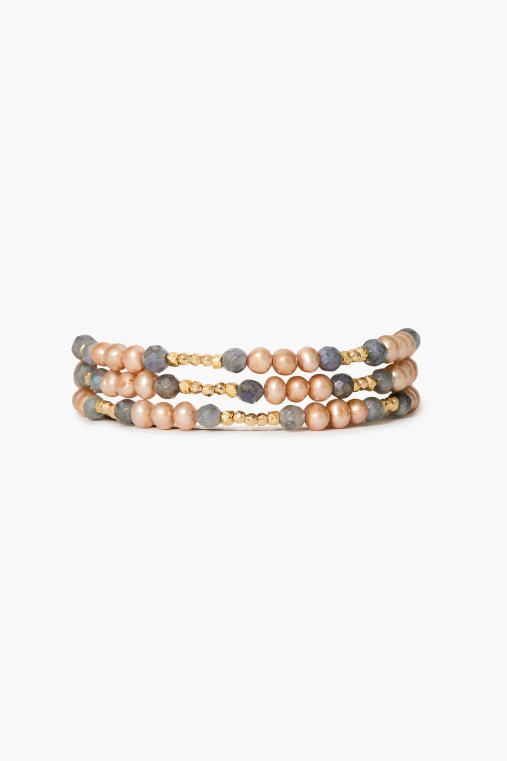 Chan Luu Antica Triple Naked Wrap Bracelet Champagne Pearl