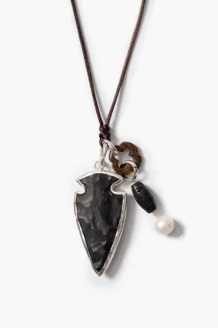 Chan Luu Arrowhead Charm Necklace Black