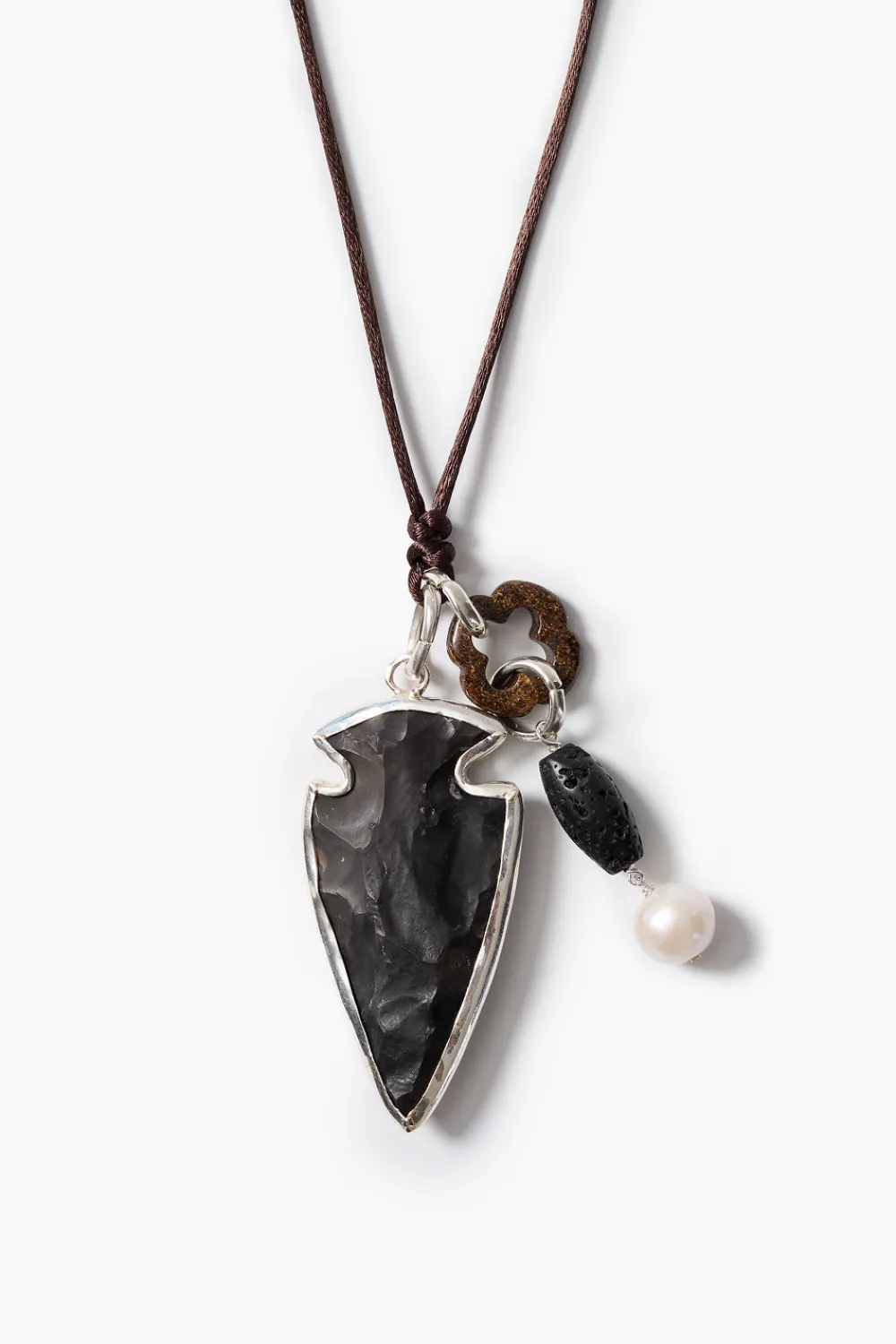 Chan Luu Arrowhead Charm Necklace Black