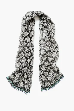 Chan Luu Beaded Silk Scarf Black