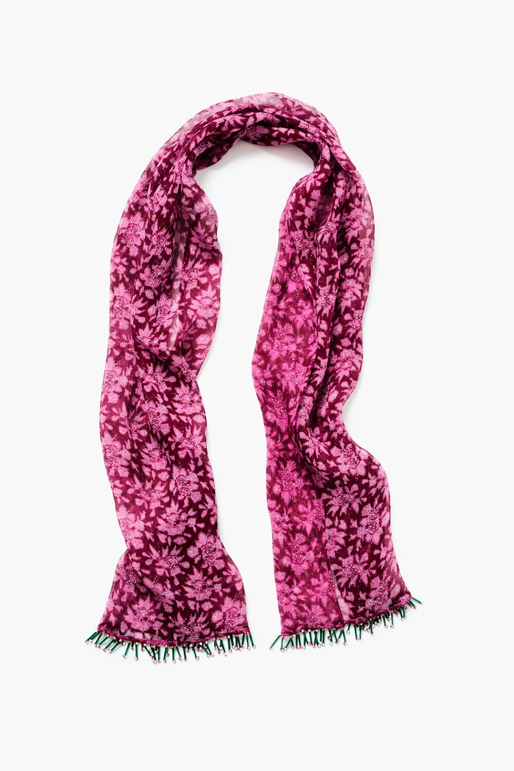 Chan Luu Beaded Silk Scarf Pink