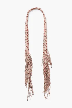 Chan Luu Beaded Skinny Scarf Pink Sand