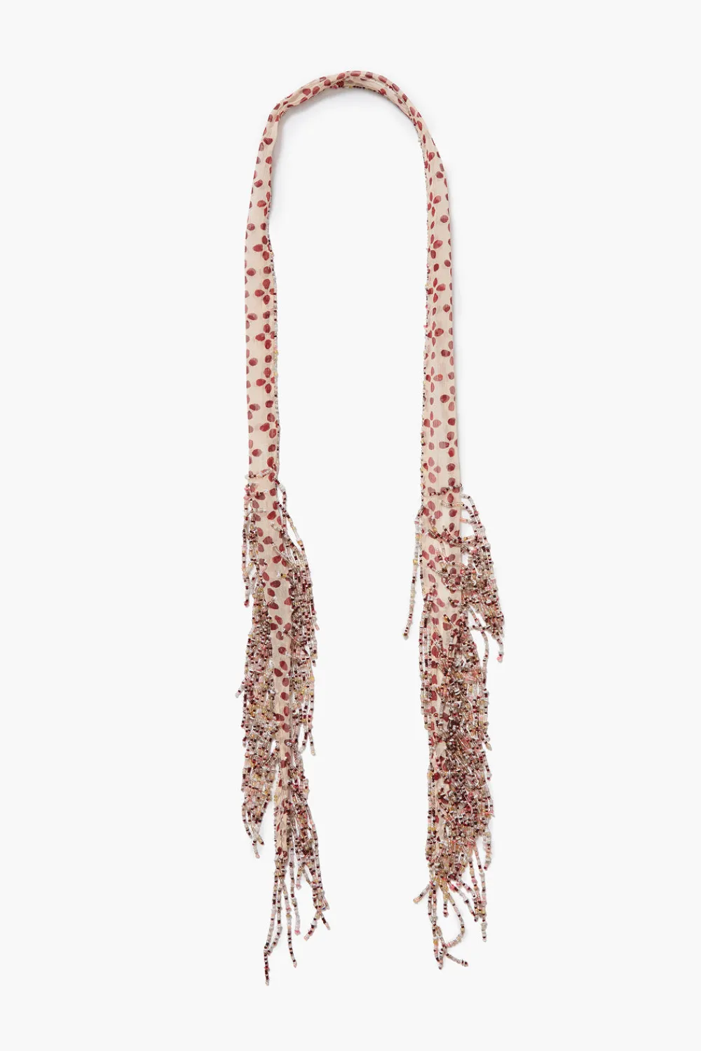 Chan Luu Beaded Skinny Scarf Pink Sand