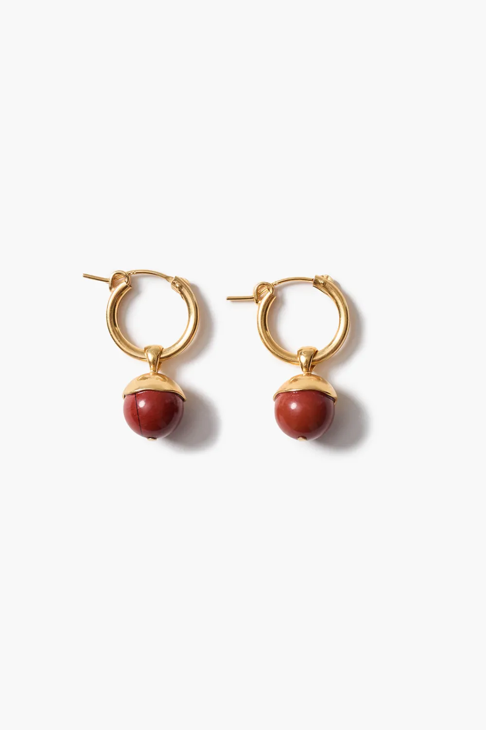 Chan Luu Bell Hoop Earrings Red Jasper