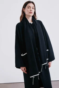 Chan Luu Blanket Stitch Scarf Black