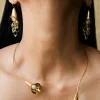 Chan Luu Calla Lily Collar Necklace Gold Mix