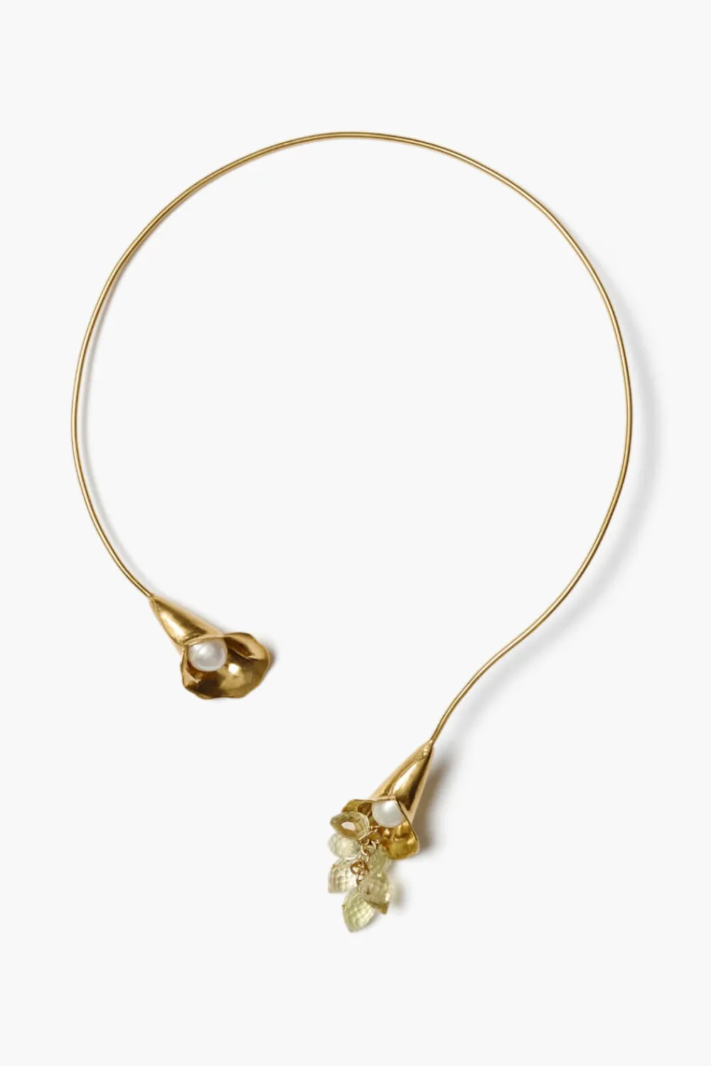Chan Luu Calla Lily Collar Necklace Gold Mix