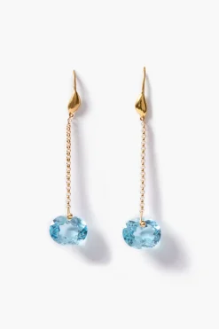 Chan Luu Camille Drop Earrings Blue Topaz