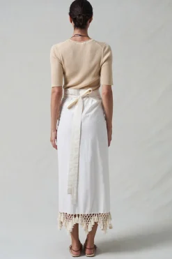 Chan Luu Capri Crocheted Wrap kirt Natura