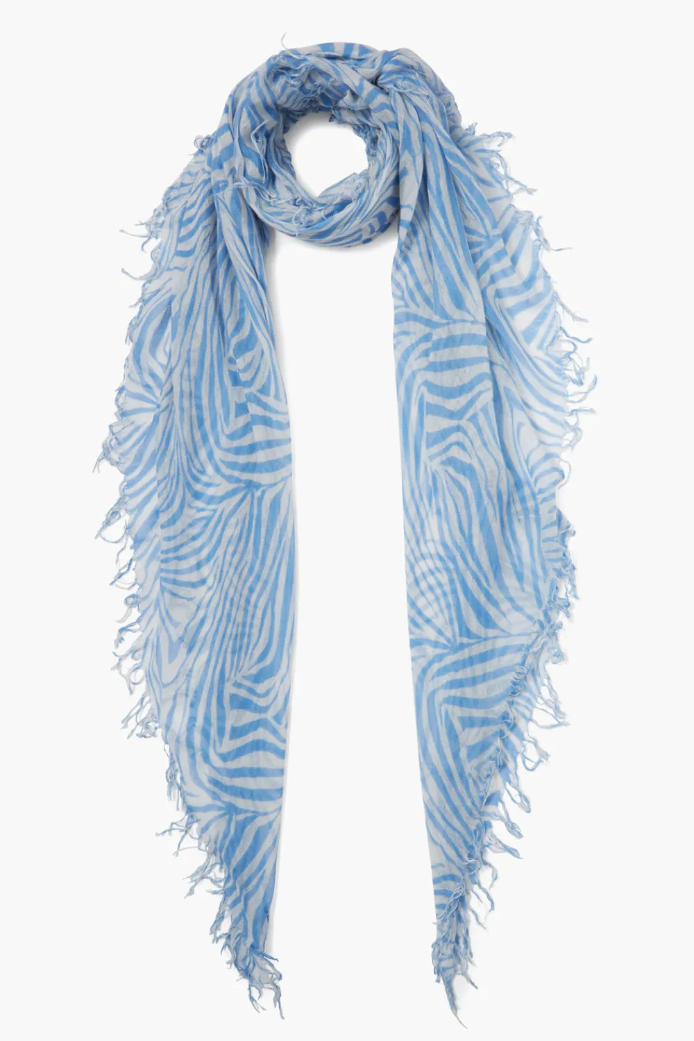 Chan Luu Cashmere and Silk Scarf Baby Blue Zebra