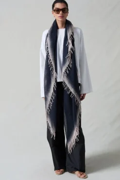 Chan Luu Cashmere and Silk Scarf Black Burnout