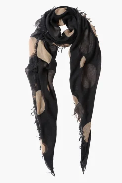 Chan Luu Cashmere and Silk Scarf Black Polka Dot