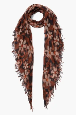 Chan Luu Cashmere and Silk Scarf Dark Sapphire Meadow Floral