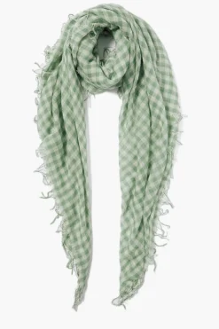 Chan Luu Cashmere and Silk Scarf English Ivy Gingham