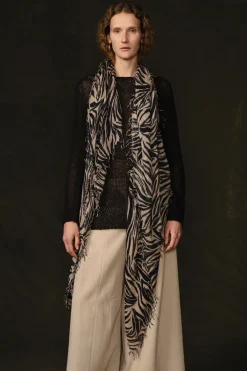 Chan Luu Cashmere and Silk Scarf Mahogany Zebra
