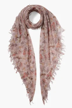 Chan Luu Cashmere and Silk Scarf Mauve Chalk Floral