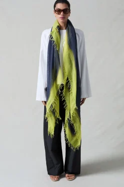 Chan Luu Cashmere and Silk Scarf Midnight Navy Burnout