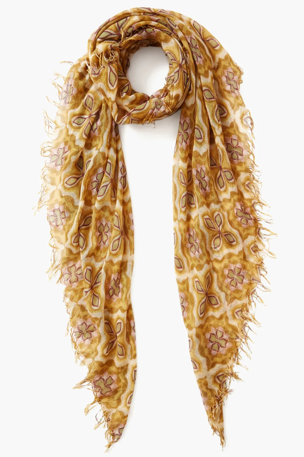 Chan Luu Cashmere and Silk Scarf Mineral Yellow Crux