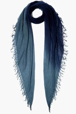 Chan Luu Cashmere and Silk Scarf Pageant Blue Dip Dyed