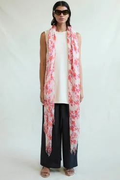 Chan Luu Cashmere and Silk Scarf Poppy Floral