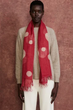 Chan Luu Cashmere and Silk Scarf Red Polka Dot