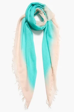 Chan Luu Cashmere and Silk Scarf Turquoise Burnout