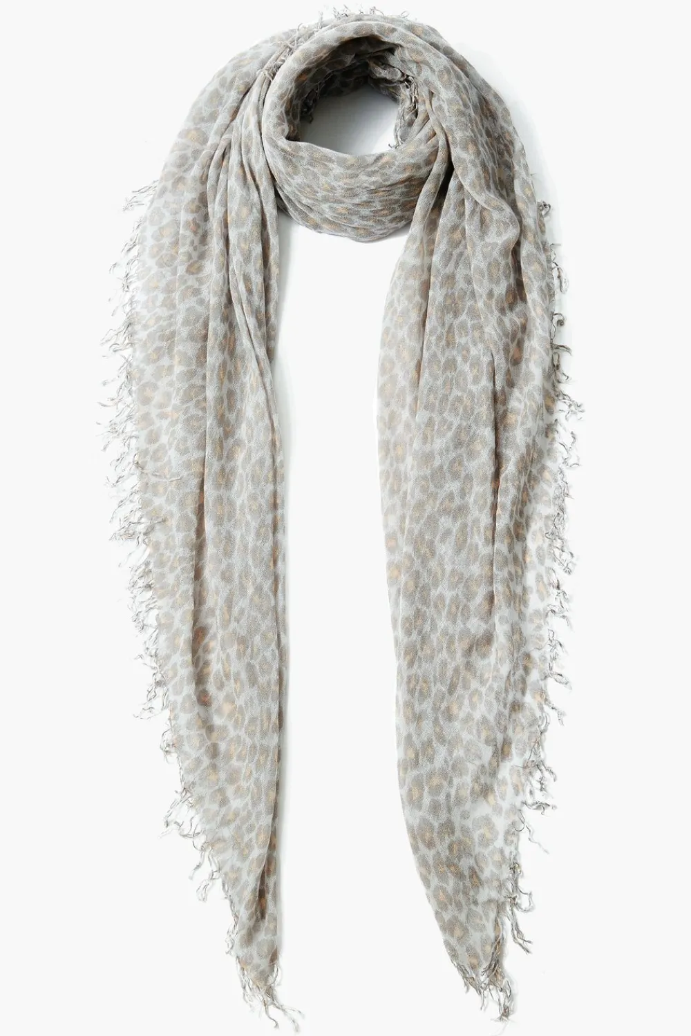 Chan Luu Cashmere and Silk Scarf White Leopard