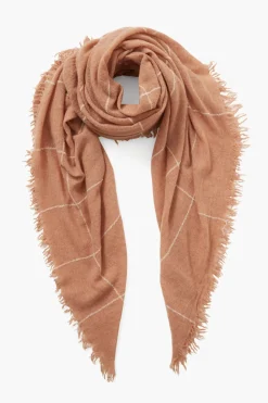 Chan Luu 100% Cashmere Scarf Egret Windowpane