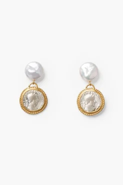 Chan Luu Catriona Drop Earrings White Pearl