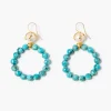 Chan Luu Coral Crown Hoop Earrings Turquoise