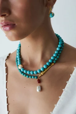 Chan Luu Coral Crown Necklace Turquoise