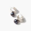 Chan Luu Cuff Hoop Earrings Peacock Pearl