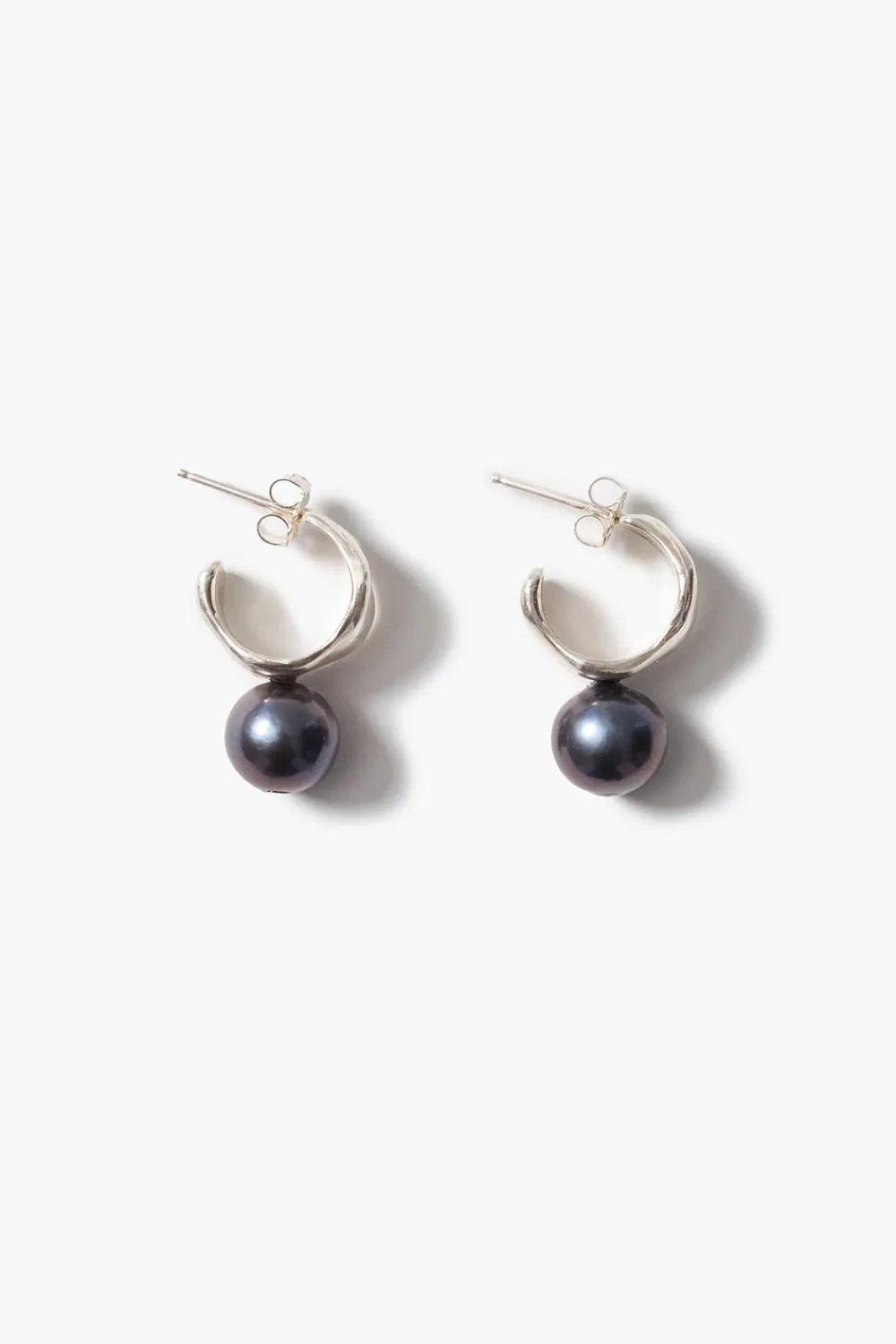 Chan Luu Cuff Hoop Earrings Peacock Pearl