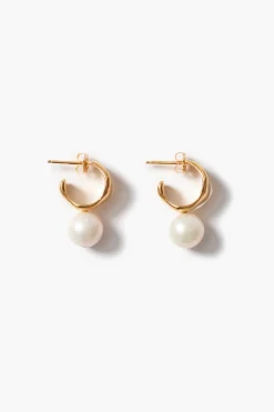 Chan Luu Cuff Hoop Earrings White Pearl