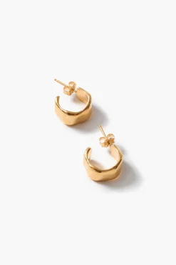 Chan Luu Cuff Hoop Earrings Yellow Gold