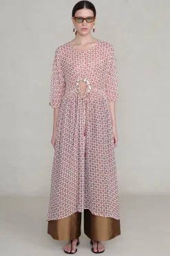 Chan Luu Cutout equin Chiffon Tunic Pink and