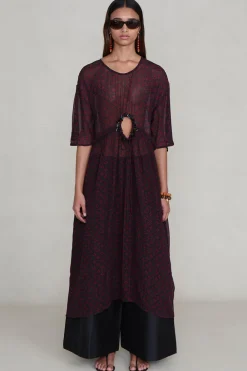Chan Luu Cutout equin Chiffon Tunic apphire