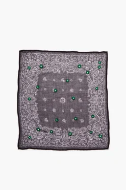 Chan Luu Daisy Embroidered Bandana Black