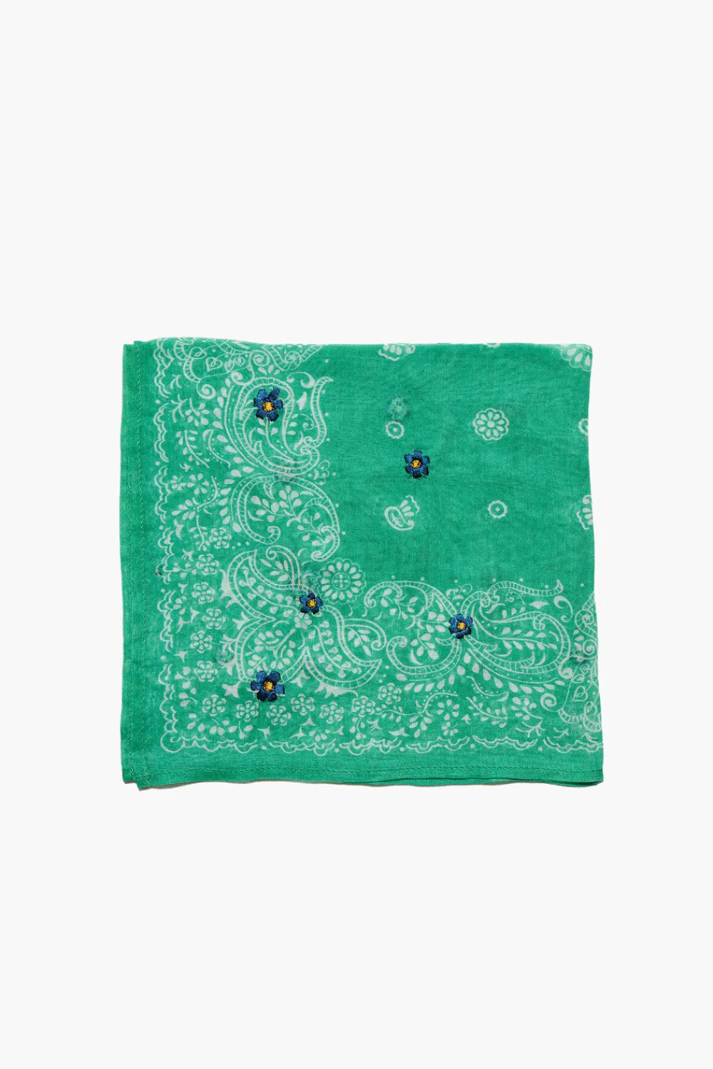 Chan Luu Daisy Embroidered Bandana Jade Green