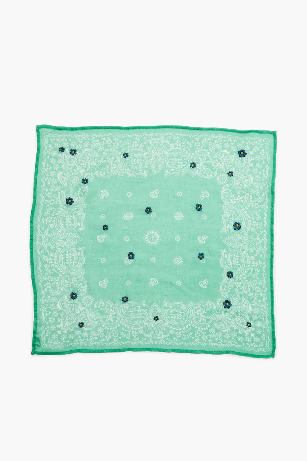 Chan Luu Daisy Embroidered Bandana Jade Green