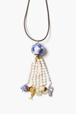 Chan Luu Delft Tassel Necklace Multi