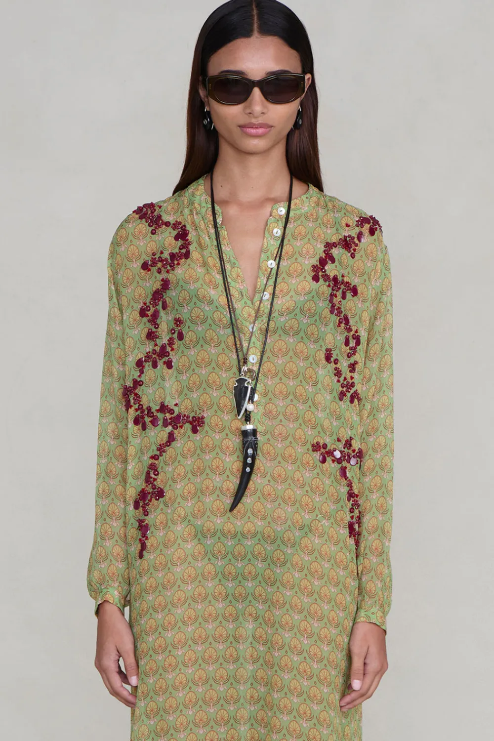 Chan Luu Drip Drip Tunic Green