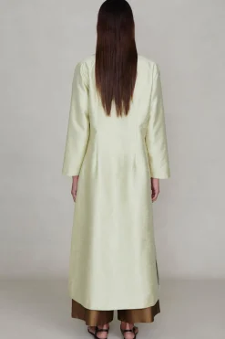 Chan Luu Dupioni Coare Coat Tranucent Green