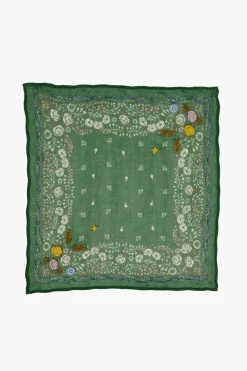 Chan Luu Embroidered Floral Bandana English Ivy