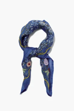 Chan Luu Embroidered Floral Bandana Granada Sky