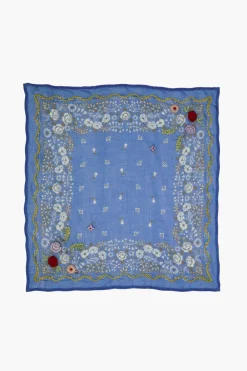 Chan Luu Embroidered Floral Bandana Granada Sky