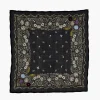 Chan Luu Embroidered Floral Bandana Jet Black