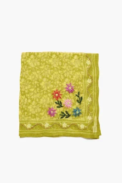 Chan Luu Embroidered Floral Bandana Mustard
