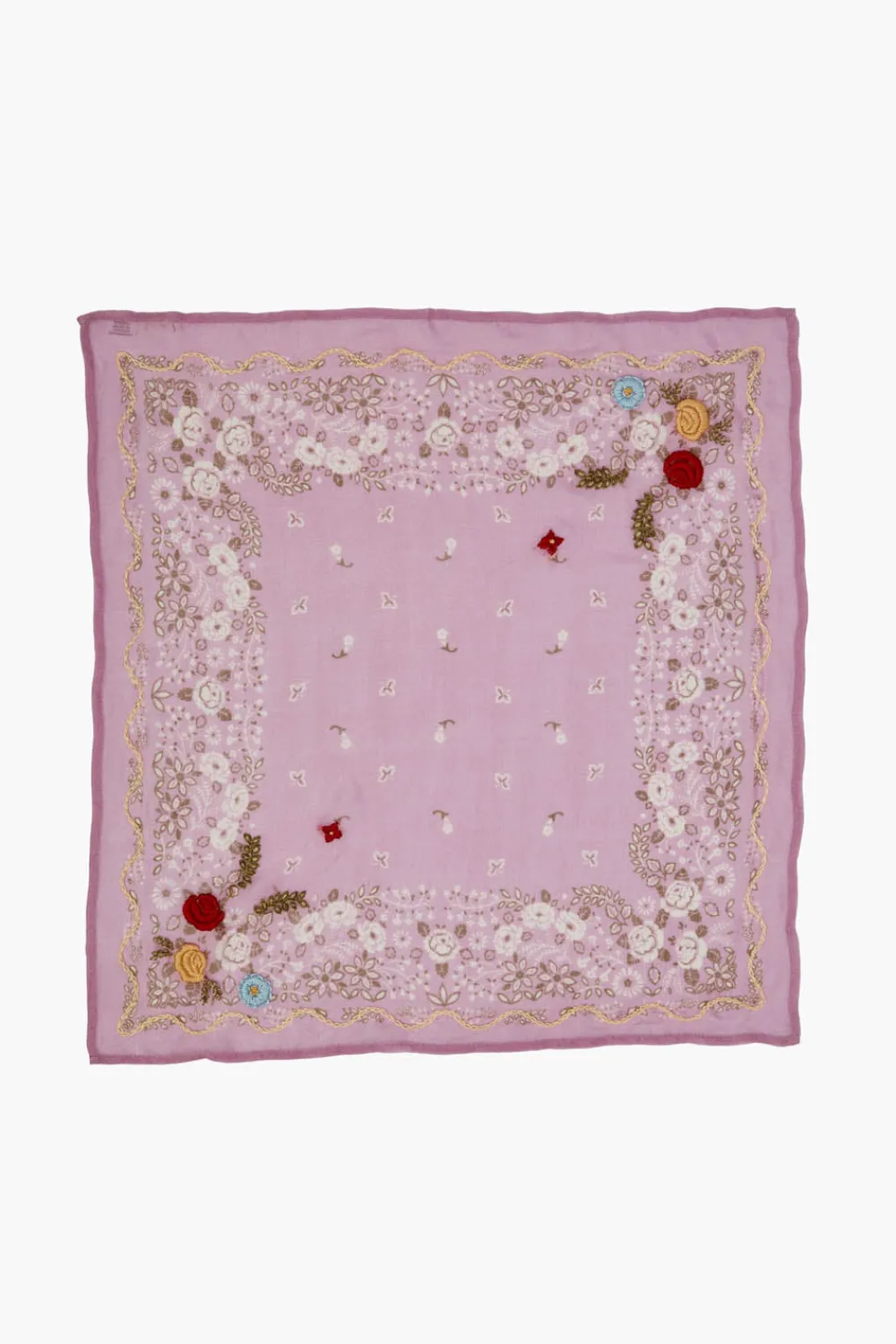 Chan Luu Embroidered Floral Bandana Pastel Lavender