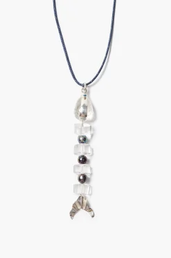 Chan Luu Fishbone Paracord Necklace Clear Quartz
